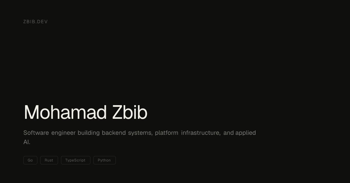 Mohamad Zbib — Software Engineer